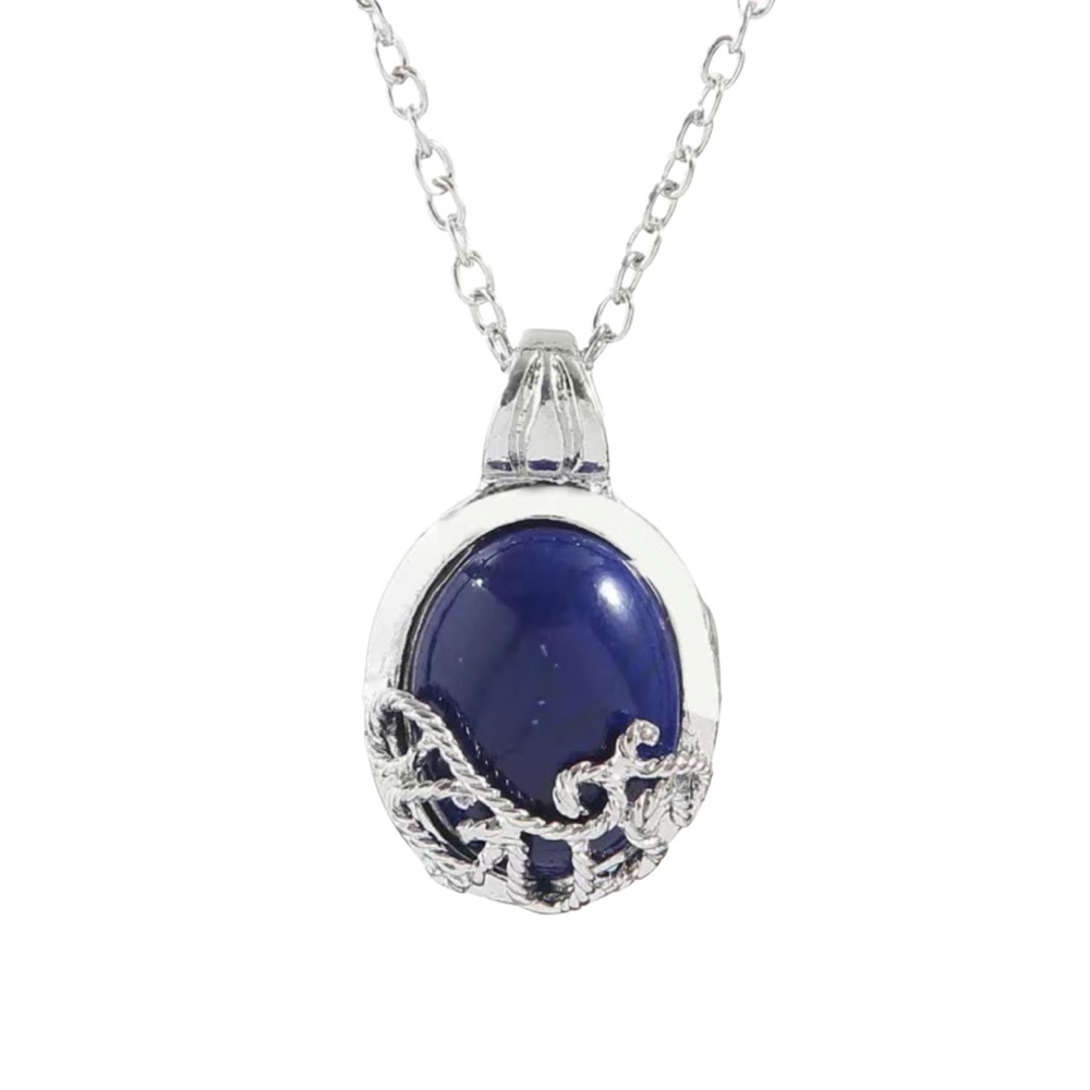 Sapphire and Silver Pendant Necklace